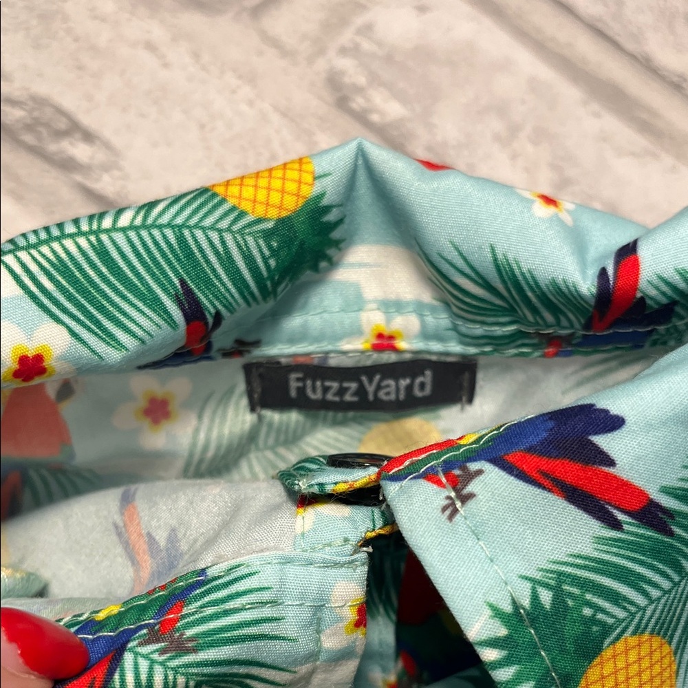 Tropical pineapple Parrot Print Dog Hawaiian Shirt size 3 pet clothes - Picture 2 of 9